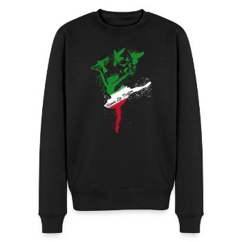 woman life freedom, vögel,iran,ballerina - Männer Premium Bio Pullover - Schwarz - Vorne - Nico (187cm)