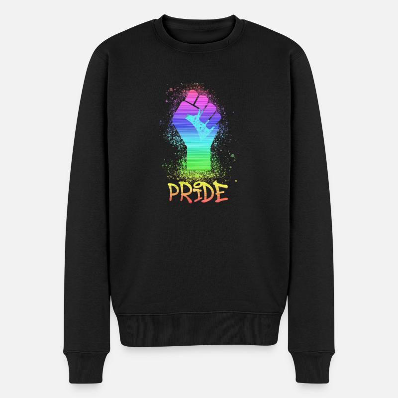 gay pride,pride,arc-en-ciel,LGBT - Pull Premium bio Homme - noir
