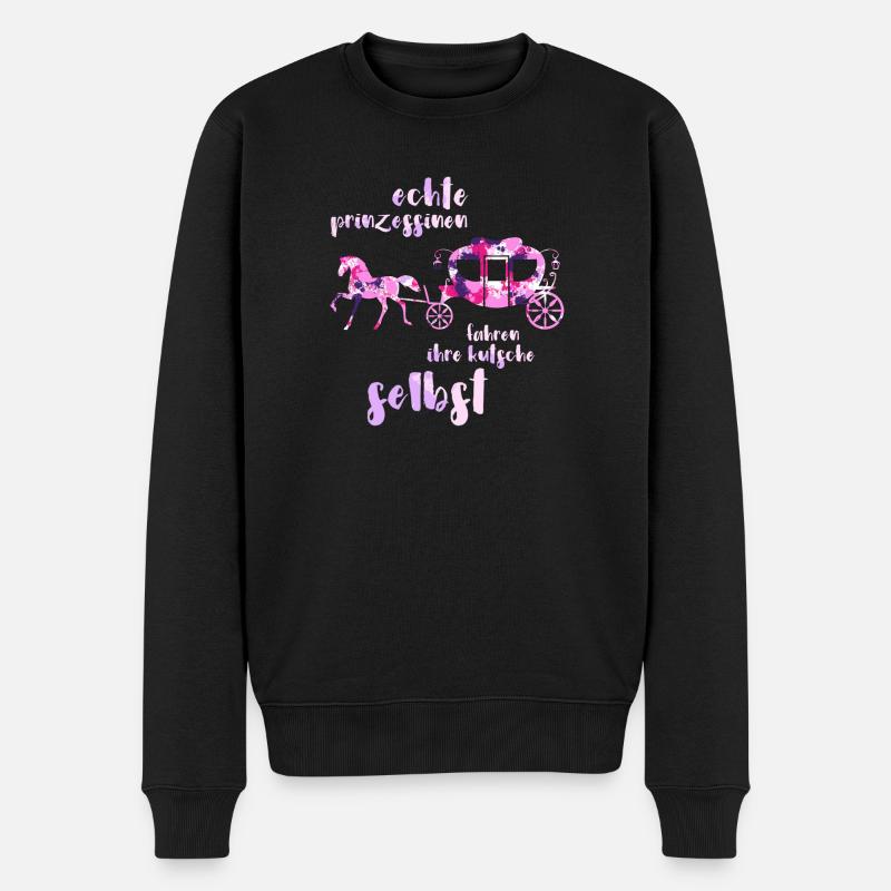 Prinzessin Kutsche Kutscherin Geschenk - Männer Premium Bio Pullover - Schwarz