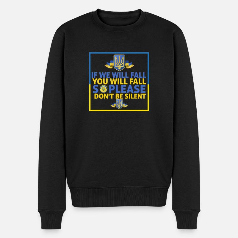 Wenn wir fallen werden, werden Sie Zelensky Rede fallen - Männer Premium Bio Pullover - Schwarz