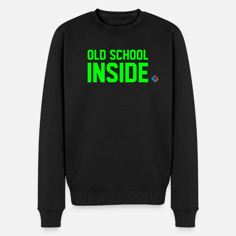 Alte Schule in Grün - Männer Premium Bio Pullover - Schwarz