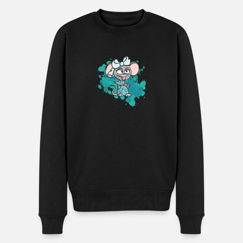 aquarell susi style Maus Frech wild Statement love - Männer Premium Bio Pullover - Schwarz