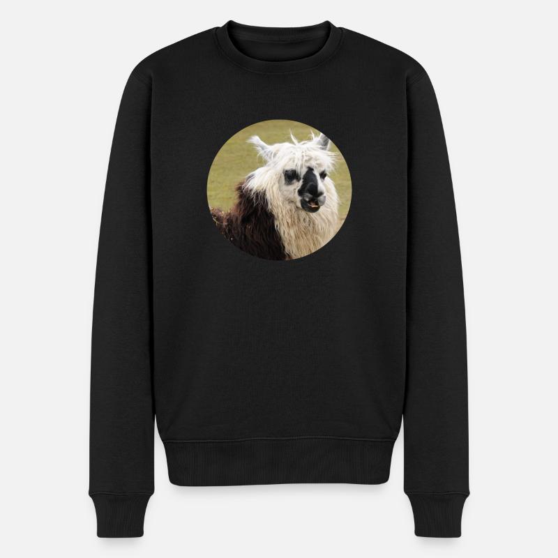 Ein geflecktes Lama - Männer Premium Bio Pullover - Schwarz
