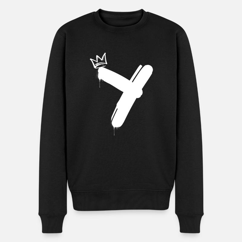 Y - Männer Premium Bio Pullover - Schwarz