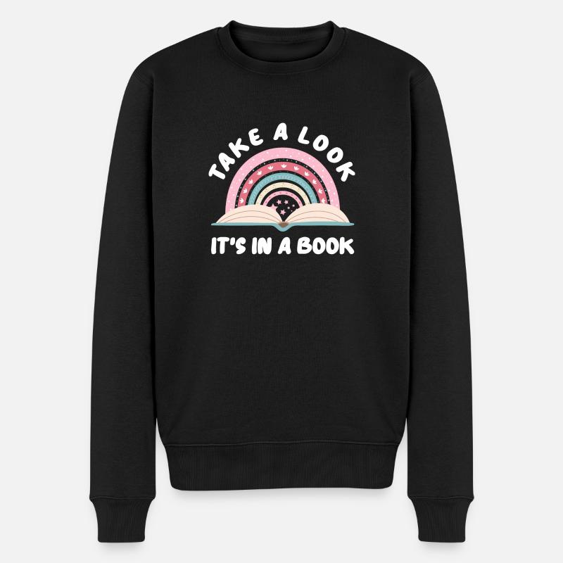 Bücher Buch Lesen Lesewurm Bücherwurm Bookaholic - Männer Premium Bio Pullover - Schwarz