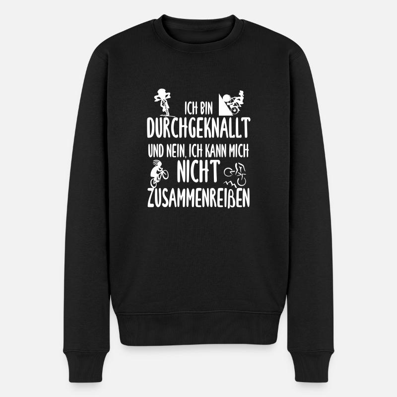 Durchgeknallt Radeln - Männer Premium Bio Pullover - Schwarz