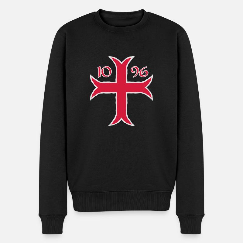 Kreuzzug Kreuz - Männer Premium Bio Pullover - Schwarz