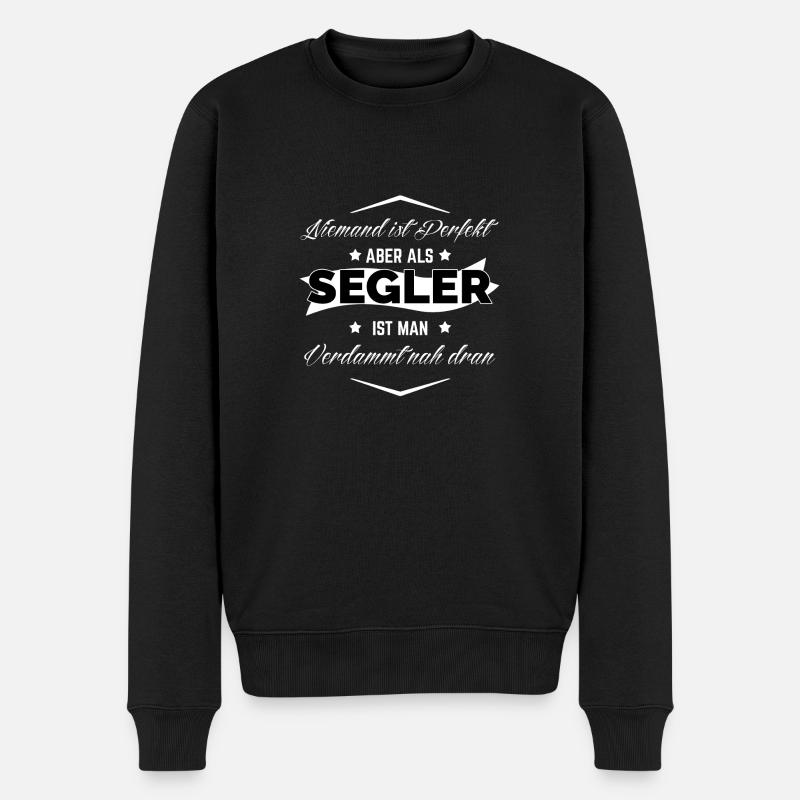 SEGLER - Männer Premium Bio Pullover - Schwarz