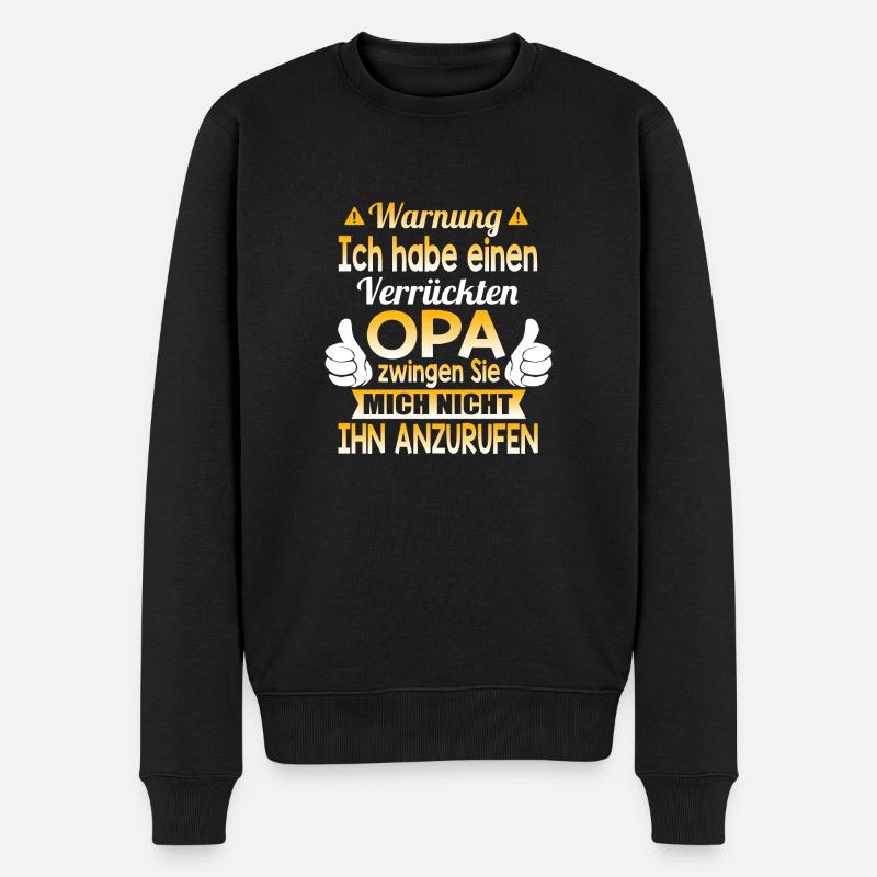 Warnung OPA - Männer Premium Bio Pullover - Schwarz