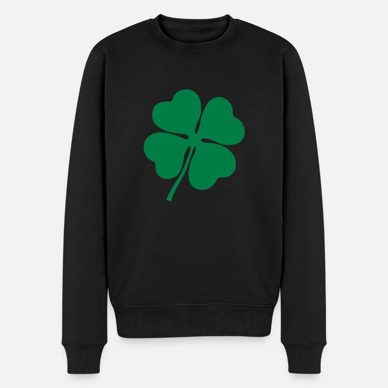 kleeblatt - Männer Premium Bio Pullover - Schwarz