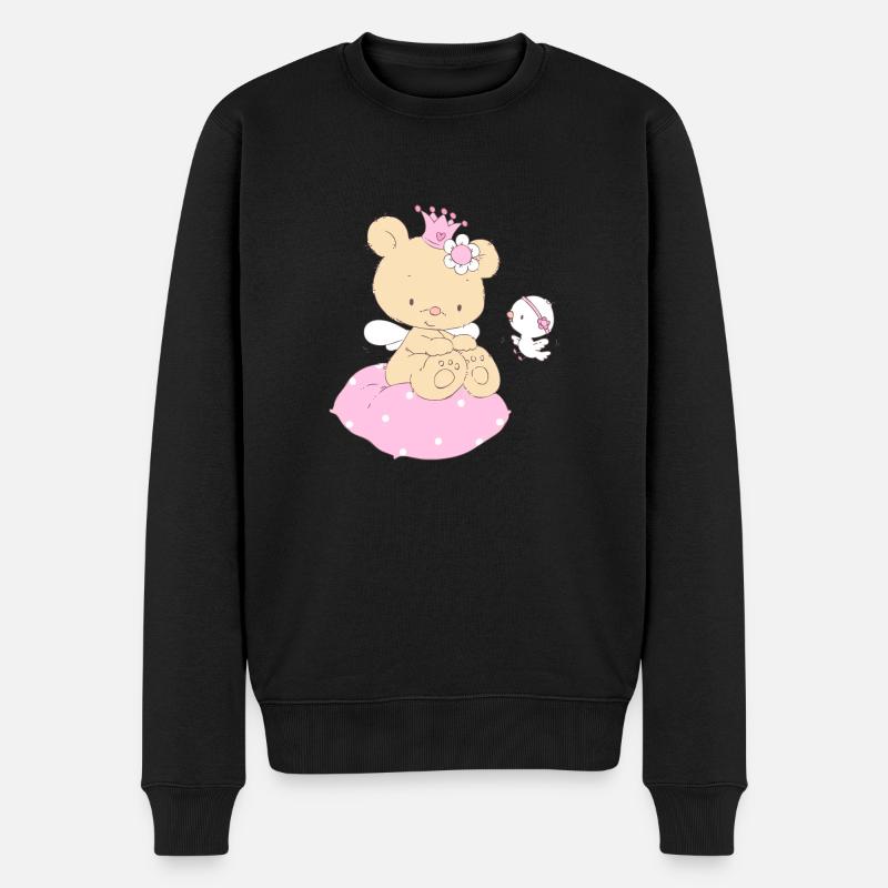 Bear princess on cushion - Pull Premium bio Homme - noir