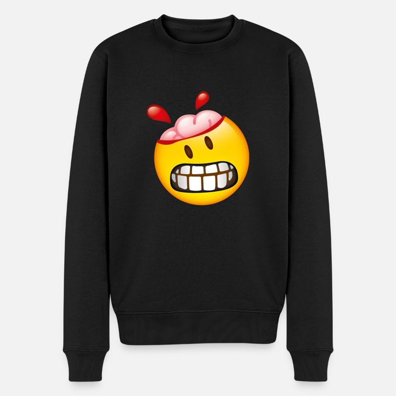 Smiley Brain - Pull Premium bio Homme - noir