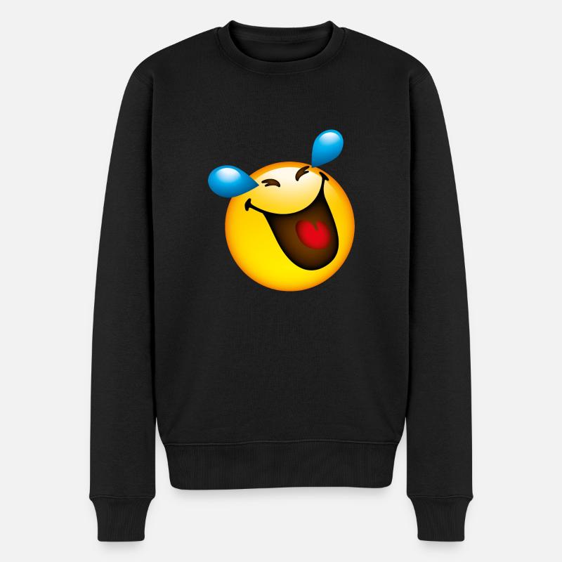 Smiley Smile - Männer Premium Bio Pullover - Schwarz