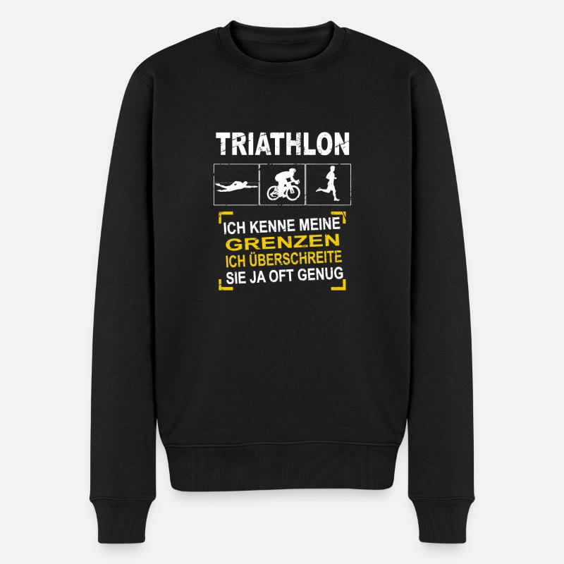 Triathlon - Männer Premium Bio Pullover - Schwarz