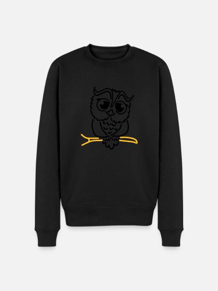owl - Men's Premium Organic Jumper - black