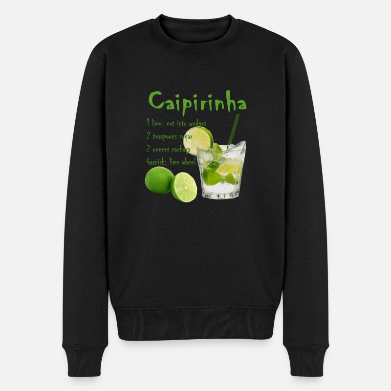 Cocktail Caipirinha - Männer Premium Bio Pullover - Schwarz