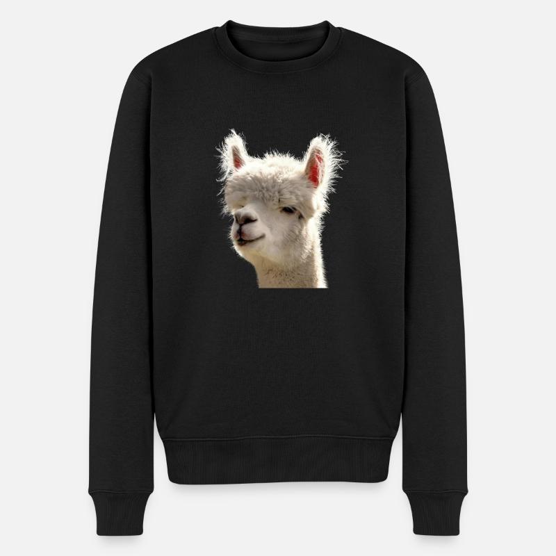 Alpaca Alpaka - Männer Premium Bio Pullover - Schwarz