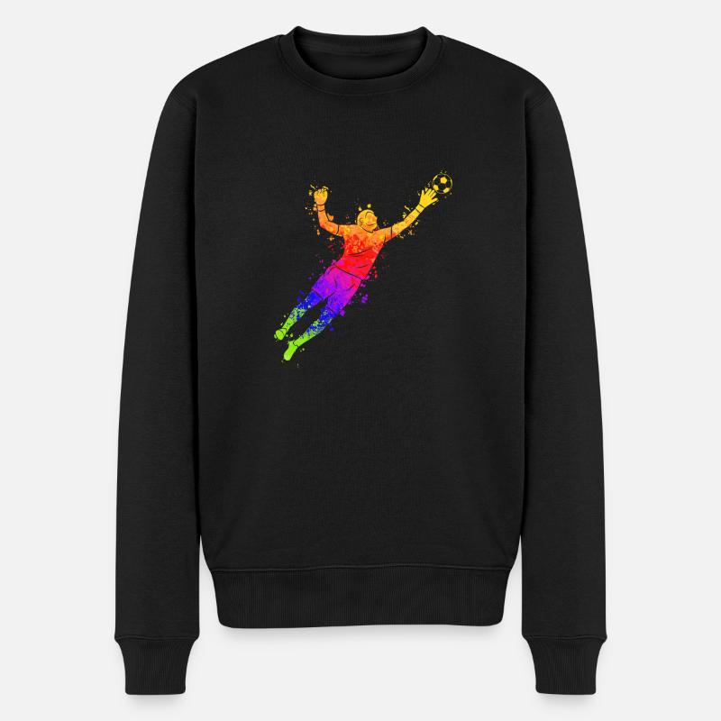 Bunter Torwart Torhüter Fußball Tormann - Männer Premium Bio Pullover - Schwarz