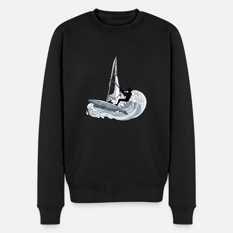 Windsurfen - Männer Premium Bio Pullover - Schwarz