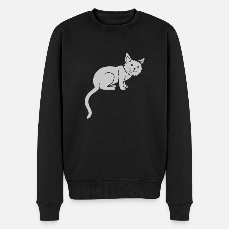 Chaton mignon assis mignon - Pull Premium bio Homme - noir