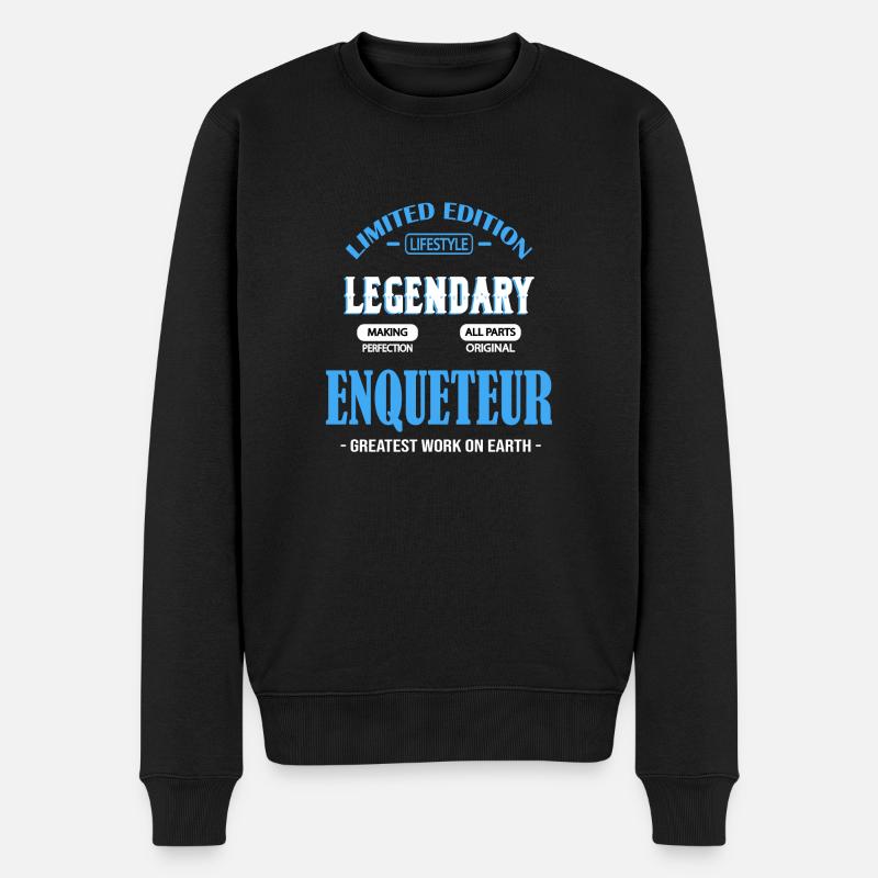 ERMITTLER - Männer Premium Bio Pullover - Schwarz