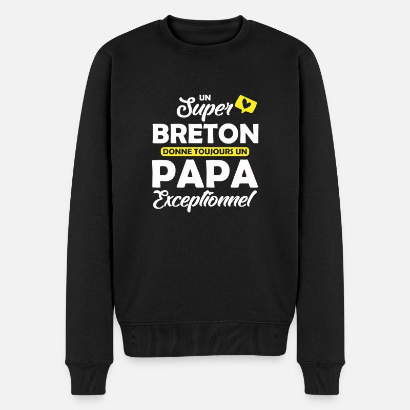 super breton / papa exceptionnel - Pull Premium bio Homme - noir