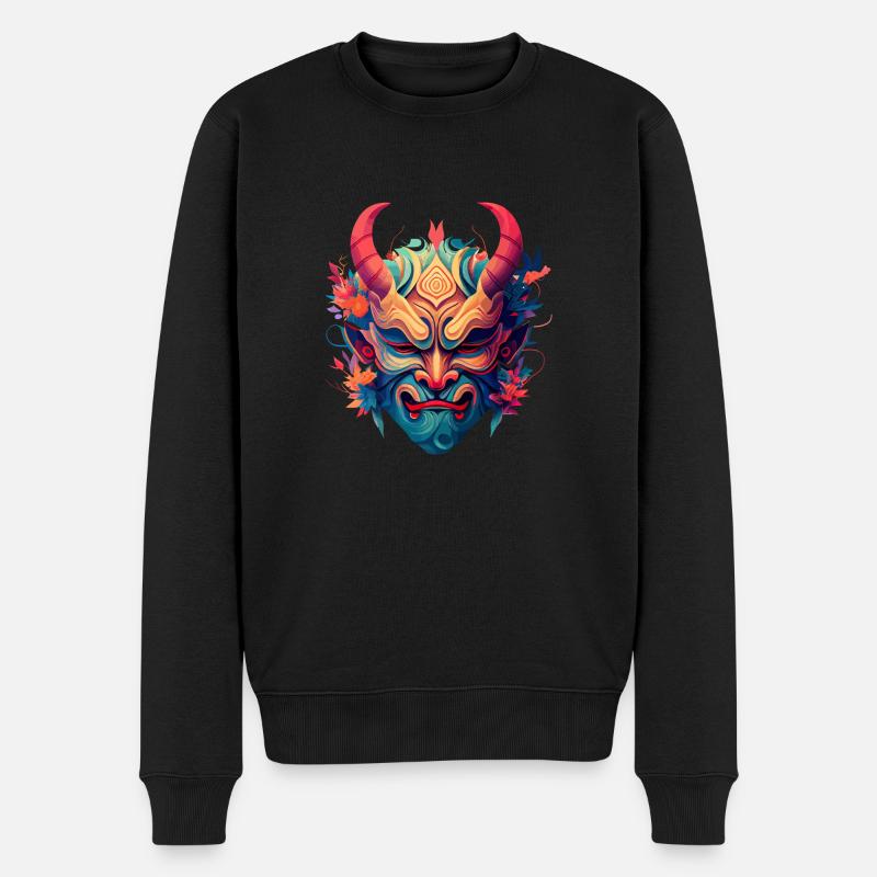 Oni Mask III - Männer Premium Bio Pullover - Schwarz