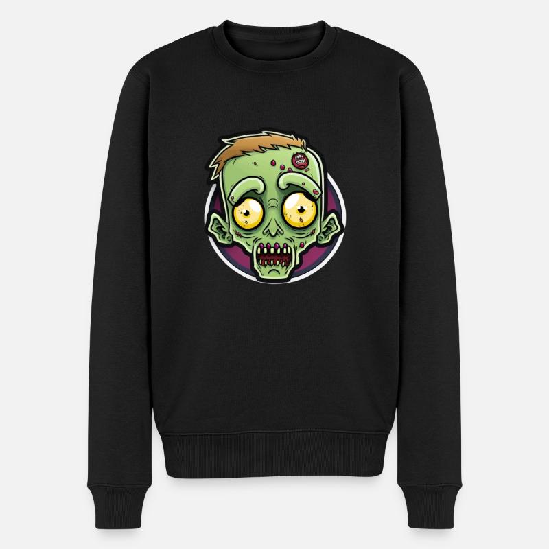 Nettoyage effrayant: zombie mignon - Pull Premium bio Homme - noir