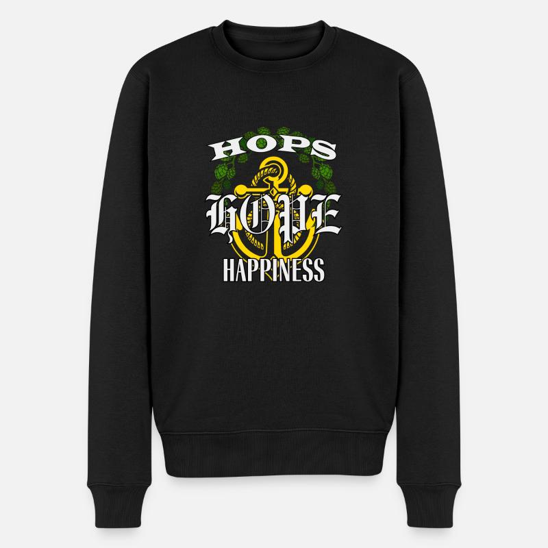 Malt Hope Glück - Männer Premium Bio Pullover - Schwarz