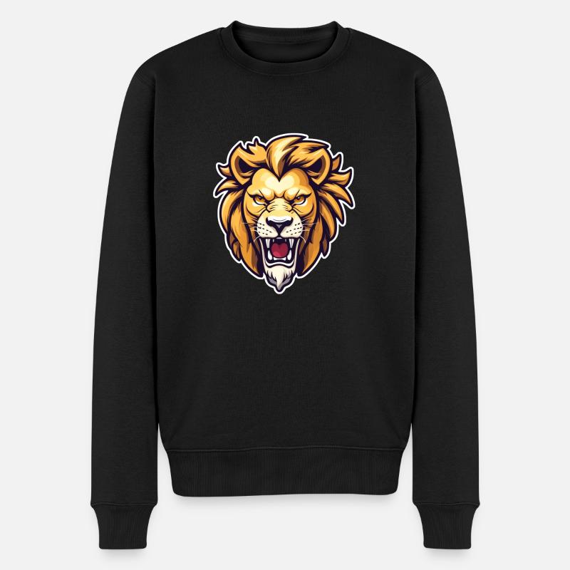 tete de lion - Pull Premium bio Homme - noir