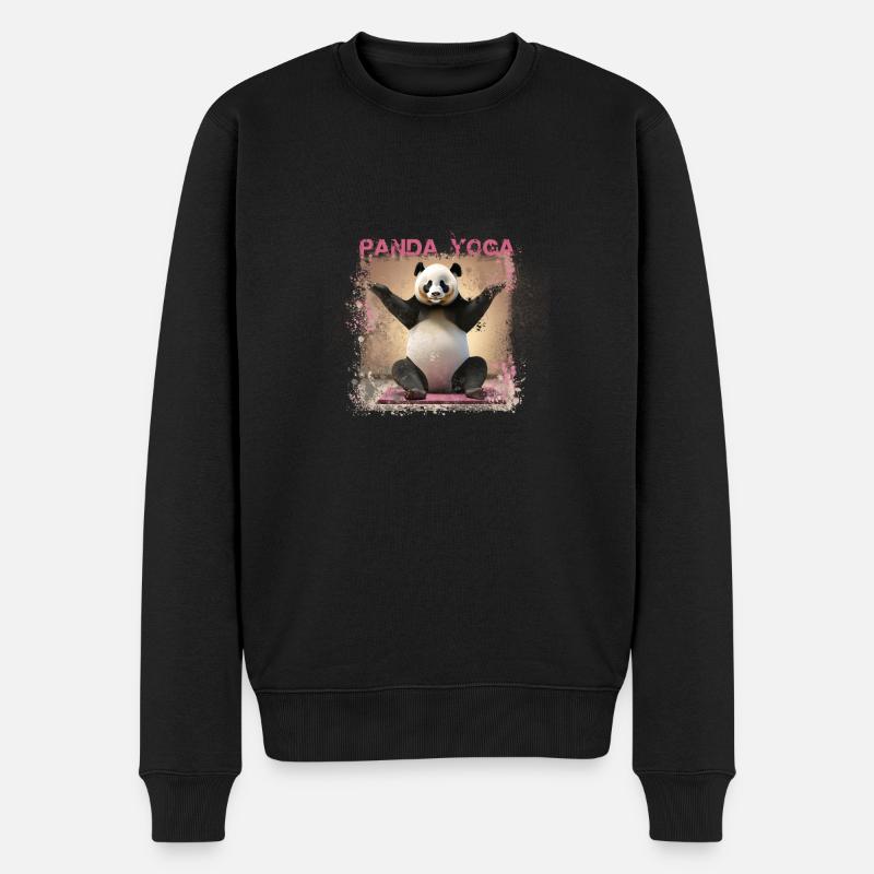 panda yoga,panda,yoga,graffii,peinture - Pull Premium bio Homme - noir