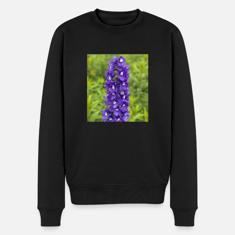 Virginal Blütenmeer im Garten - Männer Premium Bio Pullover - Schwarz