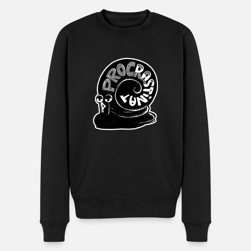 Escargot Procastinator - Pull Premium bio Homme - noir