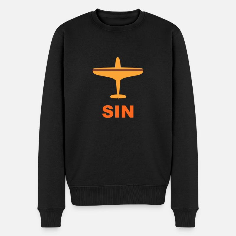 Flughafen Singapur - Spotter - Spotting - SIN - Männer Premium Bio Pullover - Schwarz