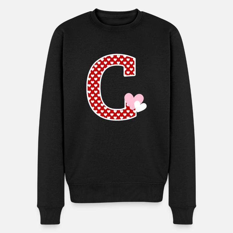 Lettre c cœur - Pull Premium bio Homme - noir