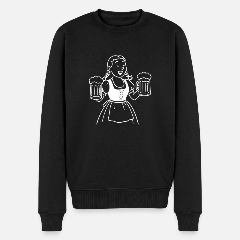 Bier mädchen - Männer Premium Bio Pullover - Schwarz