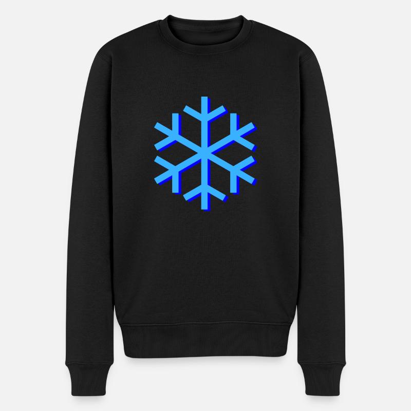 Schneeflocke - Männer Premium Bio Pullover - Schwarz