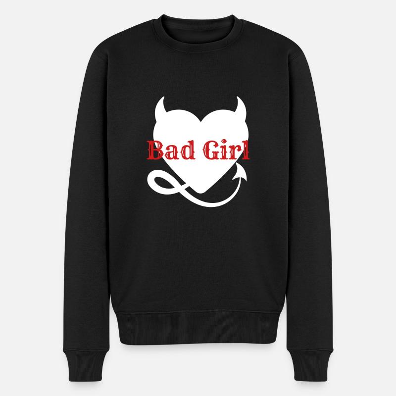 Bad Girl - Männer Premium Bio Pullover - Schwarz