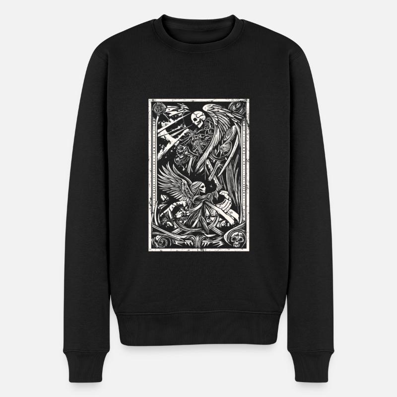 Punk Design Ange Squelette - Pull Premium bio Homme - noir