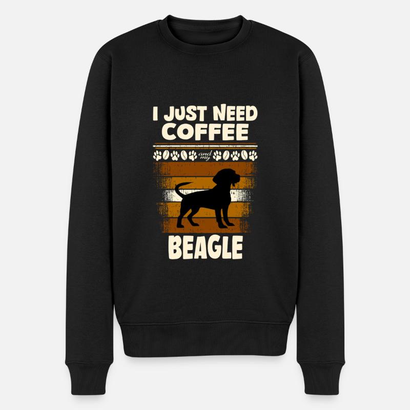 Beagle coffee - Männer Premium Bio Pullover - Schwarz