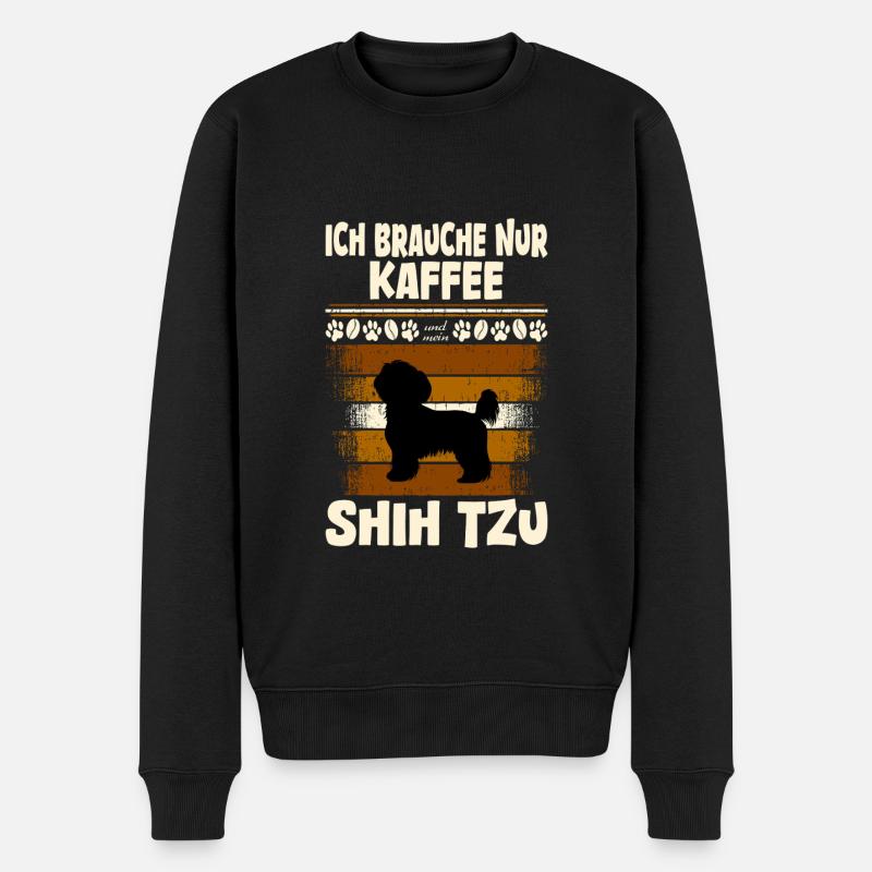 shih tzu - Männer Premium Bio Pullover - Schwarz