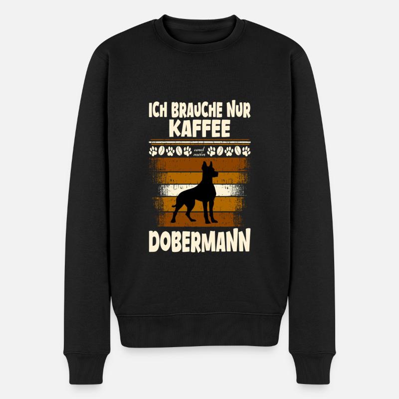 Dobermann - Männer Premium Bio Pullover - Schwarz