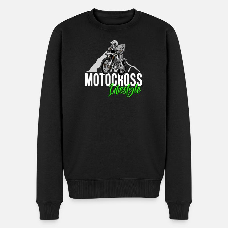 Motocross Lifestyle - Männer Premium Bio Pullover - Schwarz