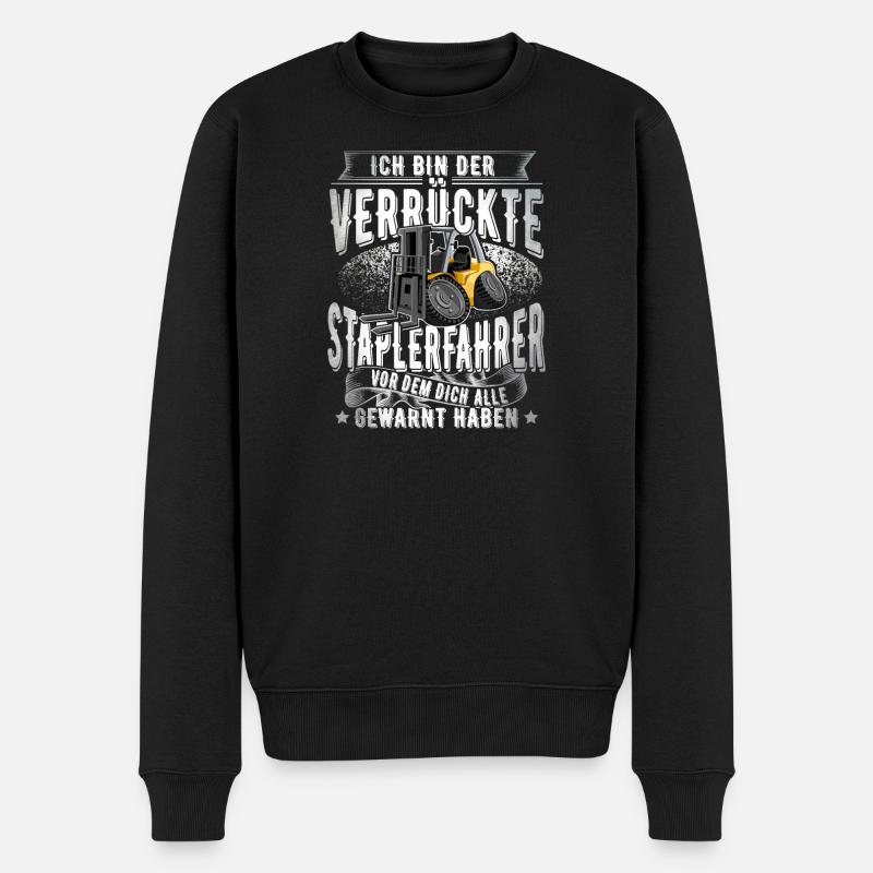 Staplerfahrer - Männer Premium Bio Pullover - Schwarz