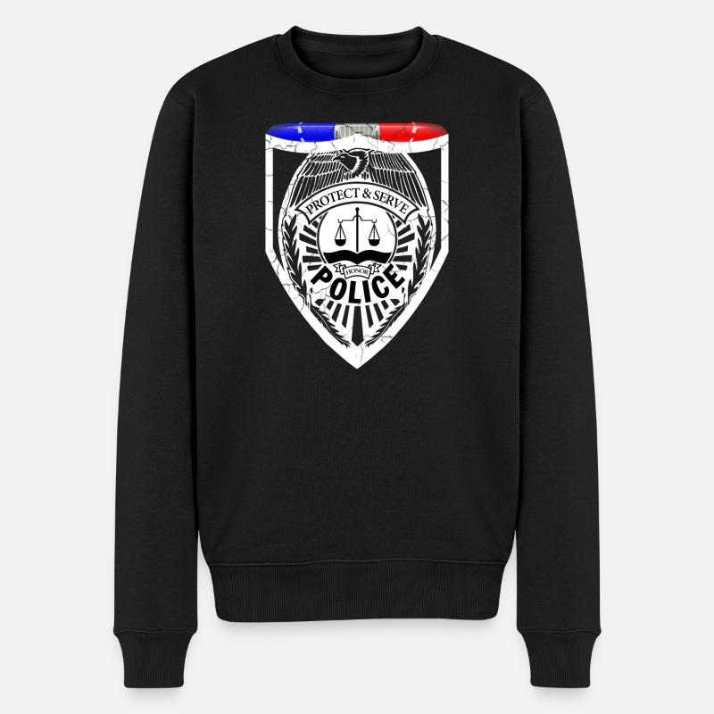 Polizist - Männer Premium Bio Pullover - Schwarz