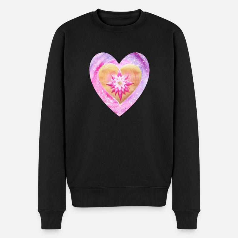 Kleines LotusHerz - Sonja Ariel von Staden - Männer Premium Bio Pullover - Schwarz