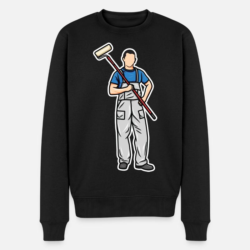 Kleiner Maler - Männer Premium Bio Pullover - Schwarz