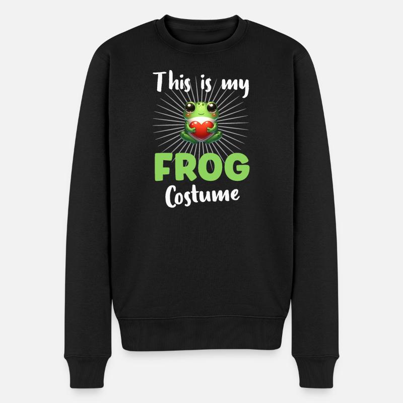 Frosch Frösche - Männer Premium Bio Pullover - Schwarz