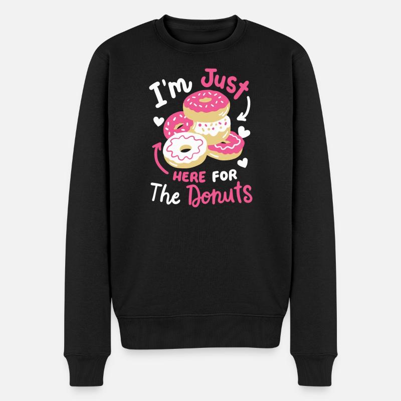 Donuts Donut-Liebhaber - Männer Premium Bio Pullover - Schwarz