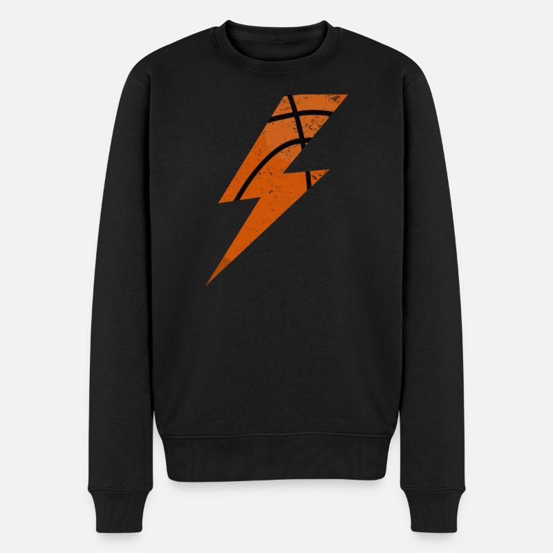 Energetischer Basketball Blitz - Männer Premium Bio Pullover - Schwarz
